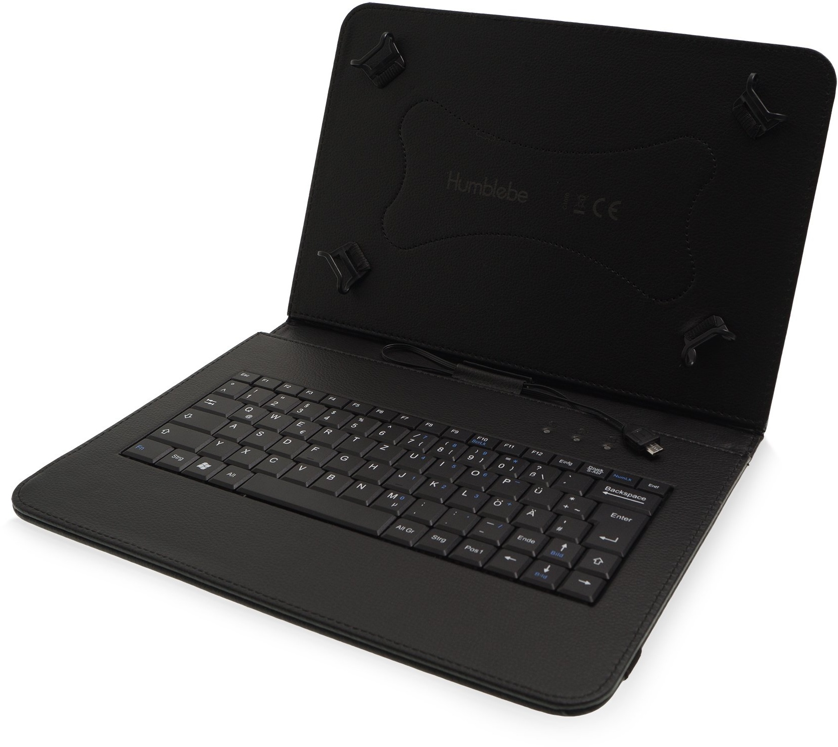 Hülle inkl. deutscher QWERTZ Tastatur für Samsung Galaxy Tab A 10.1 (2016) und Schutzfolie in SCHWARZ [passend für Modell SM-T580, SM-T585]