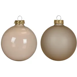 Kaemingk Weihnachtskugeln Glas 8cm 4 Stück - glänzend Christbaumkugeln Weihnachtsbaumkugeln Groß Christbaumschmuck Weihnachtsbaumschmuck Deko Perle transparent