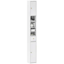 Homcom Badezimmerschrank 20 x 20 x 178 cm Weiß Spanplatte
