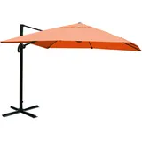 Mendler Gastronomie-Ampelschirm HWC-A96, Sonnenschirm 3x3m (Ø4,24m) Polyester Alu/Stahl 23kg terracotta ohne Ständer