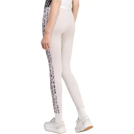 adidas Seasonal Essentials Leopard Print with 3-Stripes Damen Tights, lila - M