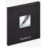 walther design Gästebuch schwarz 23 x 25 cm mit Cover-Ausstanzung und Prägung, Fun GB-205-B