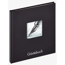 walther design Gästebuch schwarz 23 x 25 cm mit Cover-Ausstanzung und Prägung, Fun GB-205-B
