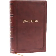 Thomas Nelson KJV Holy Bible: Personal Size Giant Print, Brown Leathersoft, Red Letter, Comfort Print: King James Version: King James Version, Brown Leathersoft, ... Gold Gilded Edges, Personal Size, Giant Print