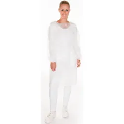 Hygostar® PP-Vlies Schutzkittel mit Bündchen 27750 , 1 Karton = 100 Stück, Größe: 115x140cm, weiß