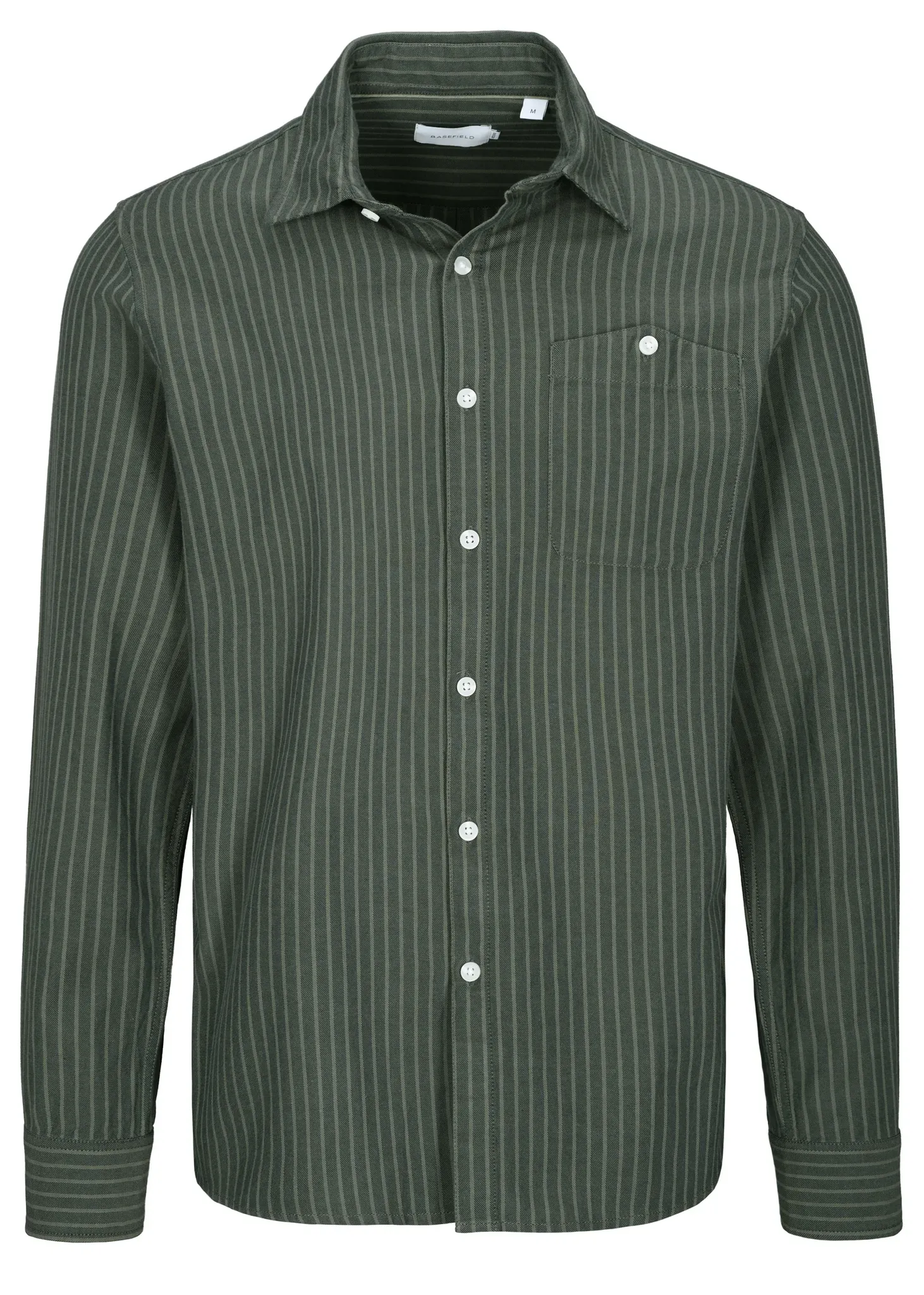 Langarmhemd BASEFIELD, Herren, Gr. XL (43/44), Normalgrößen, dunkelblau gestreift, Obermaterial: 100% Baumwolle., gestreift, Hemden