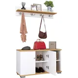 VCM Schuhschrank Gados L Weiß - Honig-Eiche