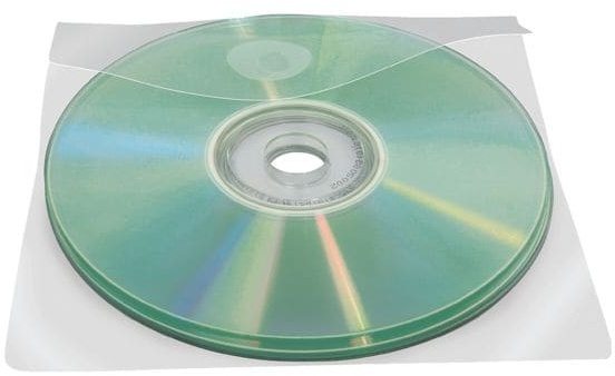 100 Selbstklebende CD/DVD/Blu-ray-Hüllen mit Klappe 127x127 mm transparent, Probeco, 12.7x12.7 cm