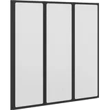 vidaXL Duschwand Schwarz 120 x 2 x 117 cm Aluminium