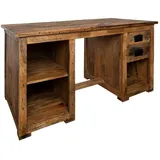 MASSIVMOEBEL24.DE Schreibtisch Mango natur lackiert