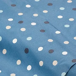 Beschichteter Baumwollstoff Tupfen, jeans-color