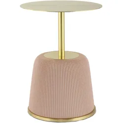 Beistelltisch KAYOOM "Jokai 325, Eisengestell, PU-Stoffbezug, praktische Ablagefläche", rosa (rosa, rosa, gold), B:40cm H:55cm T:40cm, 100% Eisen, 100% PU, 100% MDF, Tische, elegant, feste Konstruktion, pflegeleicht, pflegeleicht