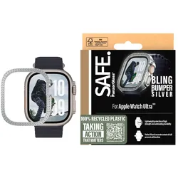 SAFE BY PANZERGLASS Handyhülle "Bling Bumper für Apple Watch Ultra 2", silber, B:13cm H:2cm T:10cm, Hüllen, Backcover, Schutzhülle, Handyschutzhülle, Case, Schutzcase, stoßfest
