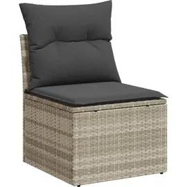 vidaXL Garten-Lounge-Set 7-tlg. hellgrau Polyrattan