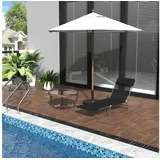 OKWISH Gartenliege 56x 182x 24.5cm Klappbare Sonnenliege als 2-Beinliege, Sonnenliege Gartenliege Relaxliege, 1 St., Relaxliege & Gartenliege für Terrasse & Balkon, Schwarz, Praktisch & platzsparend für den Außenbereich schwarz