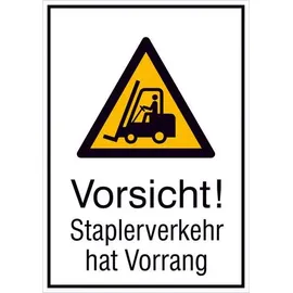 SafetyMarking Warn-Kombischild Vorsicht! Staplerverkehr hat Vorrang 26,2 x 37,1 cm
