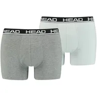 HEAD Herren Boxershorts im Pack - Basic, Baumwoll Stretch, einfarbig Grau XL 4er Pack (2x2P)
