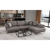 Sehr bequemes, praktisches, hochfunktionelles, elegantes Ecksofa, Ottomane links oder Rechts, Schlafsofa mit Schlaffunktion, Schlafsofa mit Bettkas... - Grau