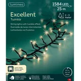 Kaemingk Lumineo Lichterkette EXCELLENT TWINKLE schwarz 25 m, schwarzes Kabel in warm weiß - warmweiß