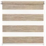 Doppelrollo Doppelrollo Natural Duo-Rollo Klemm Fix mit Klemmträger, Fenster-Rollo, DomDeco, Klemm- oder Schraubmontage beige|schwarz 85 cm