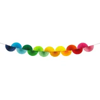 Partydeco Girlande mit Fächern 2,5 m Bunt