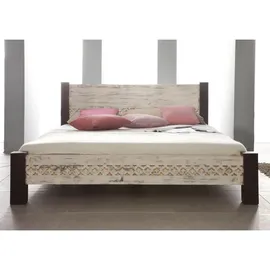 MASSIVMOEBEL24.DE Bett 180 x 200 cm Weiß