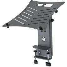 K&M 12196 Laptop-Ständer zur Tischmontage Schwarz - Aluminium, Stahl - variable Neigung - DJ-Notebook-Ablage
