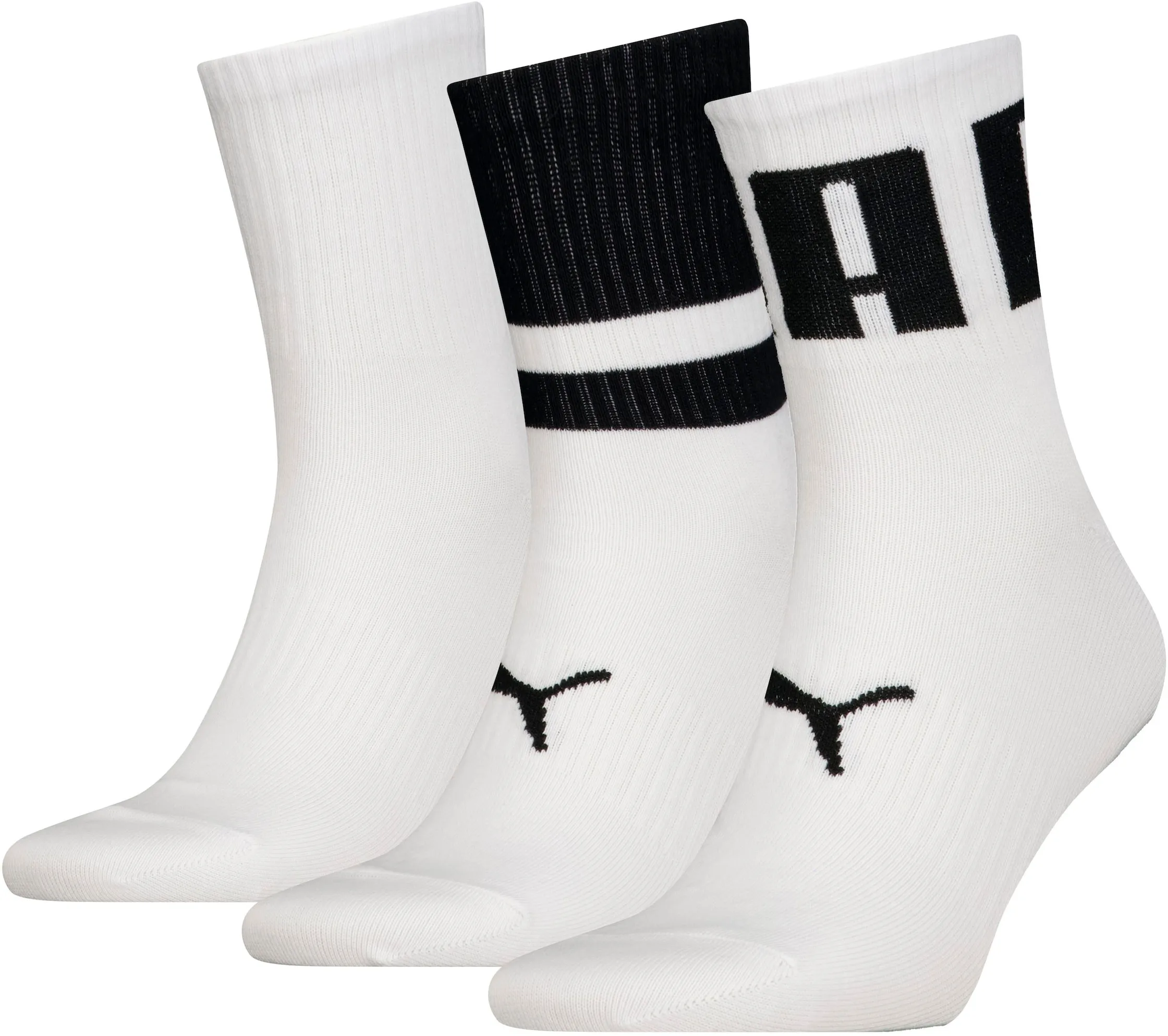 Socken »Unisex  UNISEX BIG LOGO SHORT CREW«, (Packung, 3 Paar), mit Logostickerei, Gr. 35-38, white combo, , 58003164-35