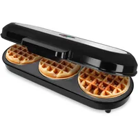 ADE XXL Waffeleisen belgische Waffel | für 3 runde Waffeln gleichzeitig | 1.200 Watt Power | Antihaftbeschichtung | perfekt für Kindergeburtstag & Familienfeiern