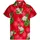 King Kameha Funky Hawaiihemd Kids Kinder Jungs, Kurzarm, Print Small Flower, Rot, 6 - 6 Jahre