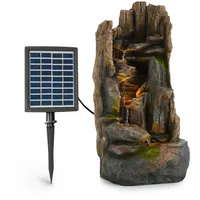 Blumfeldt Mystic Tree Solarbrunnen, LED-Beleuchtung, Polyresin| Dunkles Holz