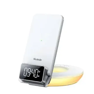 Mcdodo Noche Series CH-1610 15W induktives Ladegerät/Lampe/Wecker/Uhr Schnellladung Ladegerät Weiß