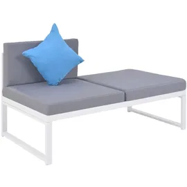 vidaXL Garten-Lounge-Set mit Auflagen 4-tlg. weiß/braun