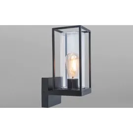 Lutec Außenwandleuchte Aluminium, Glas, Metall, Stahl 31,3 cm E27 schwarz