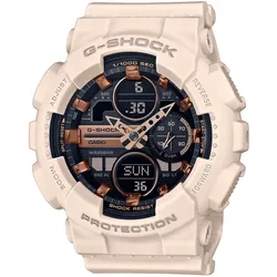 Chronograph CASIO G-SHOCK, beige (rosé, schwarz), Armbanduhren, Damen, Quarzuhr, Armbanduhr, Damen, Herren,Digitaluhr, bis 20 bar wasserdicht