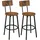 HOOBRO Barhocker 2er-Set mit Rückenlehne, Barstuhl, Küchenstuhl mit Fußstütze, für Küche, Wohnzimmer, Bar, Schwarz