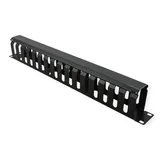 VALUE 19"-Frontplatte 1 HE mit Rangierkanal 40 x 60 mm, schwarz