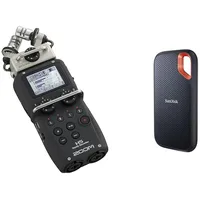 Zoom - H5 - Tragbarer 4-Spur-Recorder mit herausnehmbaren Kapseln - Lieferung mit XY-Kapsel & SanDisk Extreme Portable SSD 1 TB (tragbare NVMe SSD