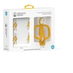 MATCHSTICK MONKEYTM Geschenkset Tier-Beißring Ludo Löwe & Musselin-Tuch