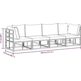 vidaXL Garten-Sofa-Set 4-tlg. schwarz