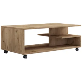 VCM Holz Couchtisch Rollen rollbar Kaffeetisch Stango XL
