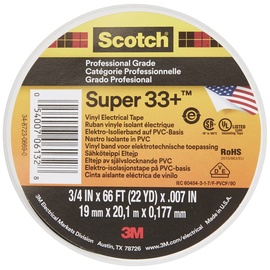 3M 33+ Scotch Super Elektro Isolierband, Vinyl, 19 mm x 20,1m
