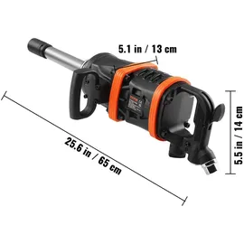 Vevor Druckluftschrauber 3000 U/min, bis zu 5175 ft-lbs pneumatische Schlagpistole mit 8-zoll-verlängertem Amboss für Reparaturen und Wartung von... Schwerlastmaschinen / Sattelschleppern