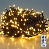 salcar 23m Lichterkette + 3m Stromkabel) mit Fernbedienung, 31V Christbaumbeleuchtung Außen, mit 8 Modi und Memory-funktion, Warmweiß