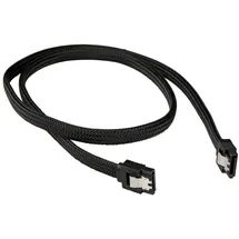 Sharkoon Kabel SATA III Sleeve 1, 00m Schwarz