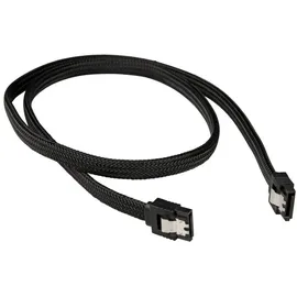 Sharkoon Kabel SATA III Sleeve 1, 00m Schwarz