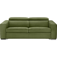 Egoitaliano Schlafsofa Cabiria, Design und super Sitz- und Liegekomfort, Sofa inkl. Schlaffunktion, Kopfteile verstellbar, mit Metallfüßen grün