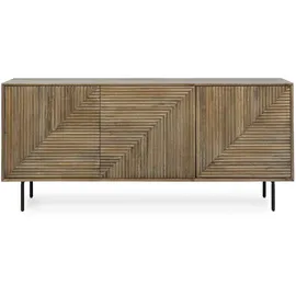 BIZZOTTO Sideboard Darsey aus Mangoholz, modern, natur, 184 cm breit, Metallgestell in Schwarz
