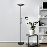Trio Stehleuchte Gerry, schwarz matt, Metall, Höhe 180 cm