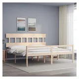 furnicato Bett Seniorenbett aus massivem Kiefernholz 205,5x205,5x81 cm naturfarben (1-tlg) braun 205.5 cm x 205.5 cm x 81 cm